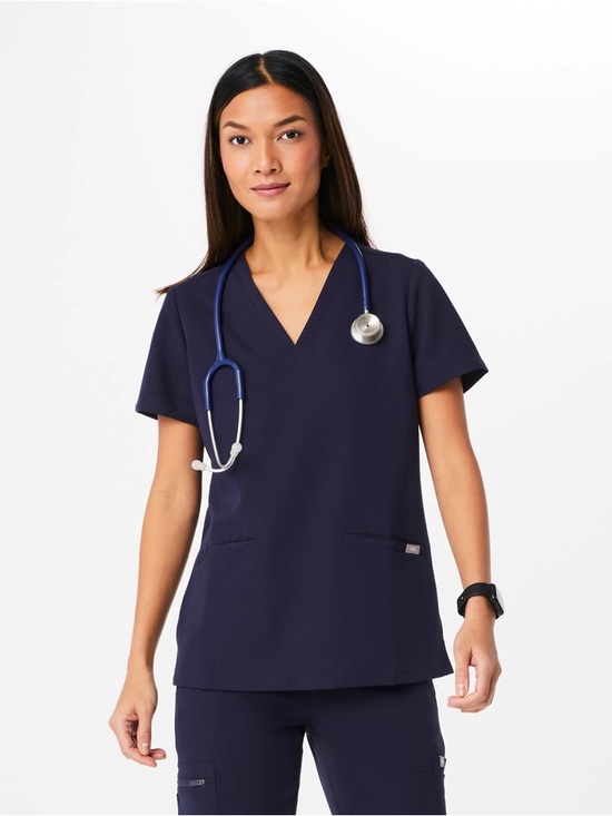 Figs Tops - Figs Scrub Top Casma Three Pocket Top Small Navy GUC